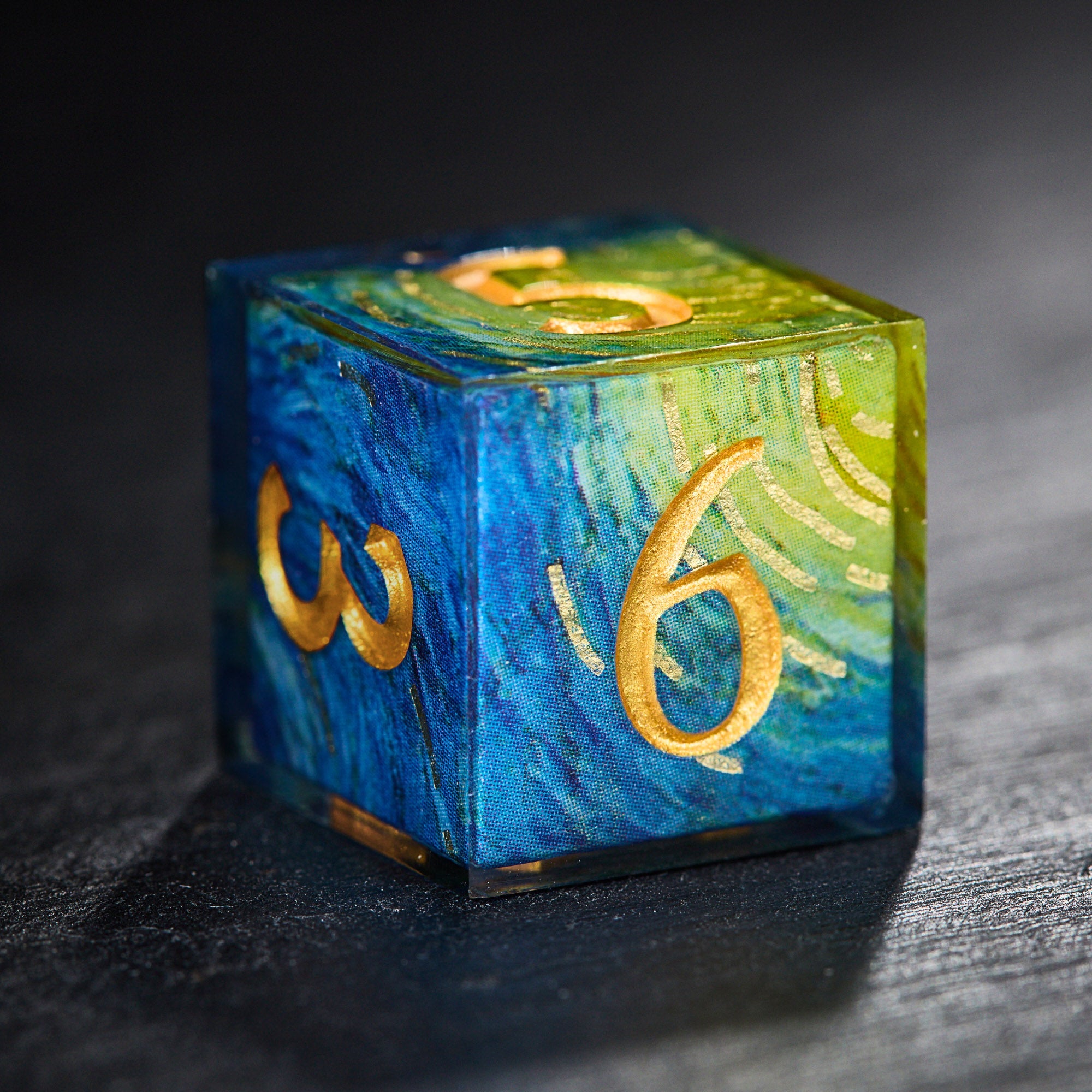 Van Gogh's Starry Night Resin DnD D&D Dice Set