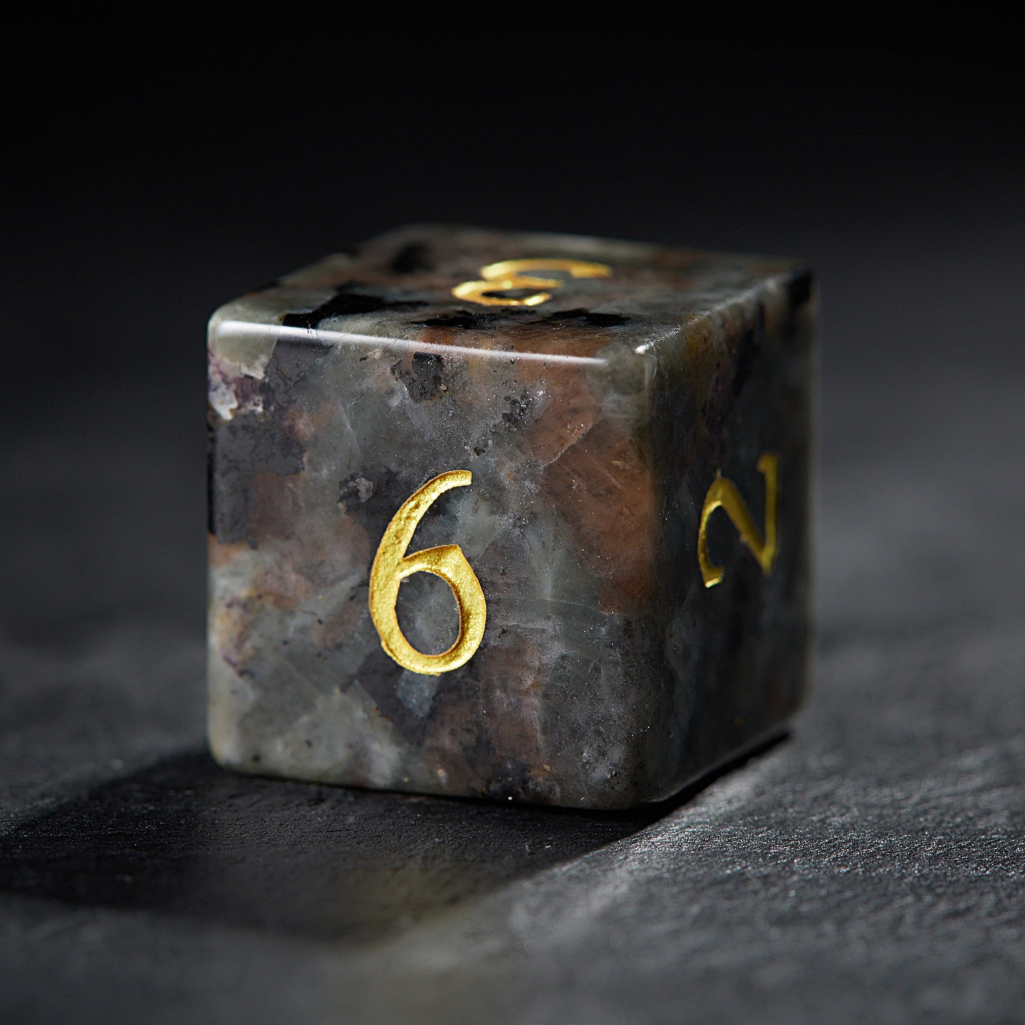 Yooperlite UV Reactive Gemstone Flying Dragon DnD D&D Dice Set