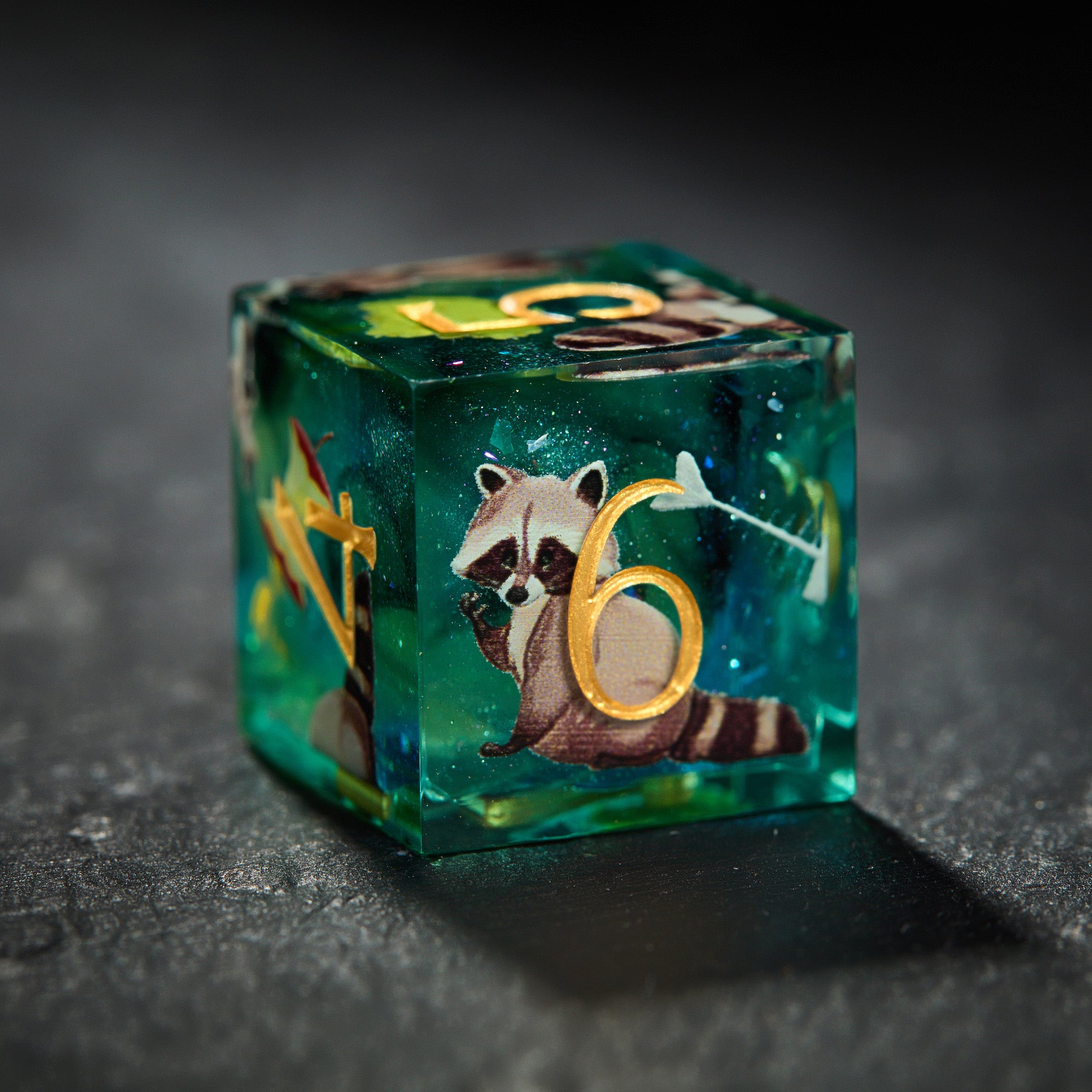 Raccoon in the Forest Dice - CrystalMaggie