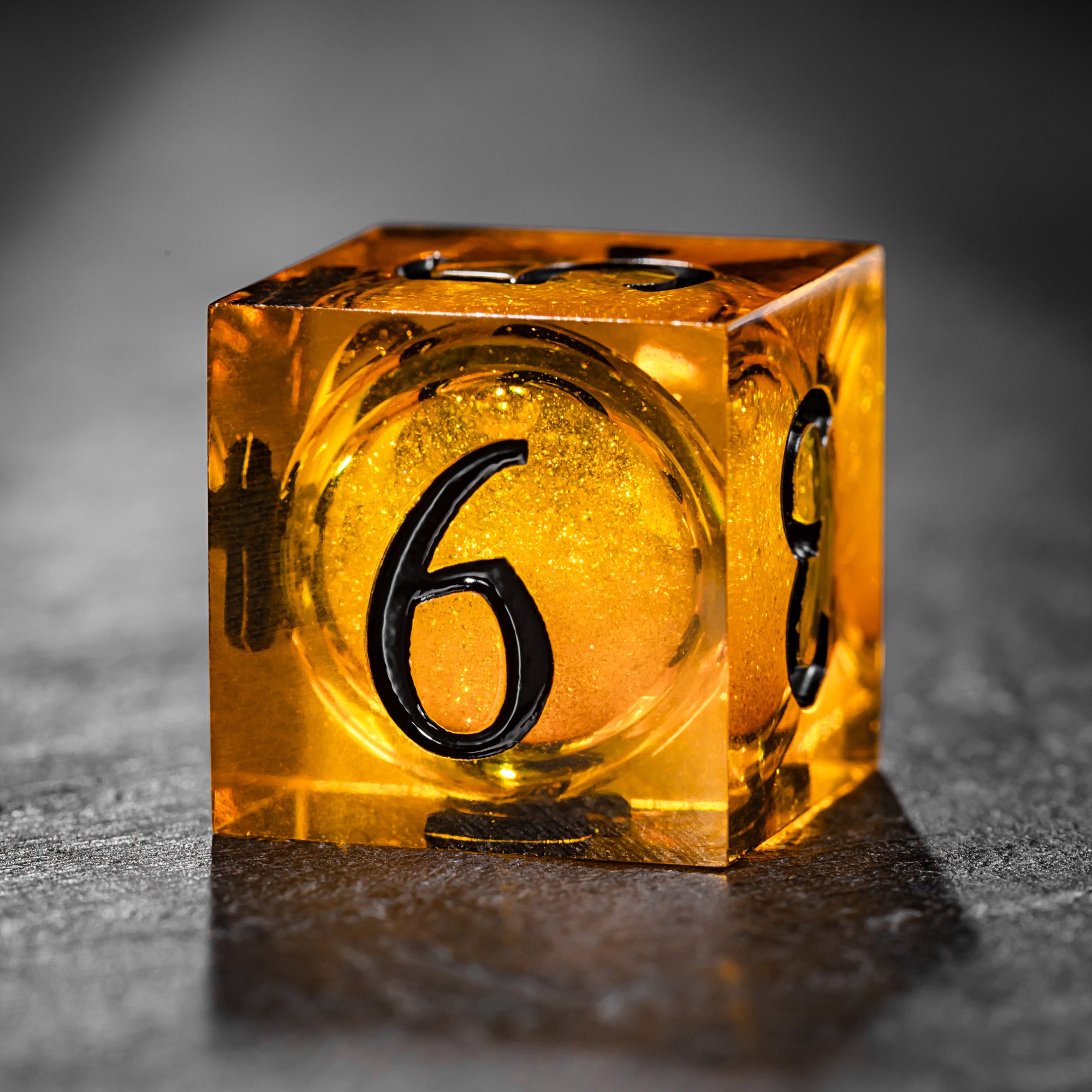 Yellow Sand Liquid Core Resin Bee DnD D&D Dice D20 Necklace