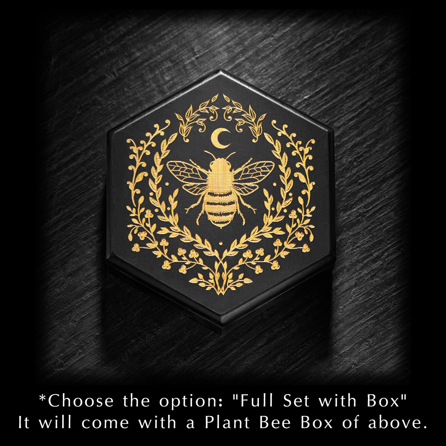 Honey Bee and Flower Liquid Core Resin DnD D&D Dice Set - CrystalMaggie