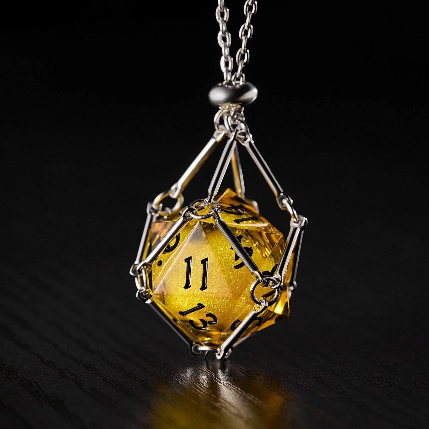 Yellow Sand Liquid Core Resin DnD D&D Dice Set