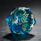 Deer Blue-Green Resin Dice - CrystalMaggie