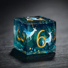 Deer Blue-Green Resin Dice - CrystalMaggie