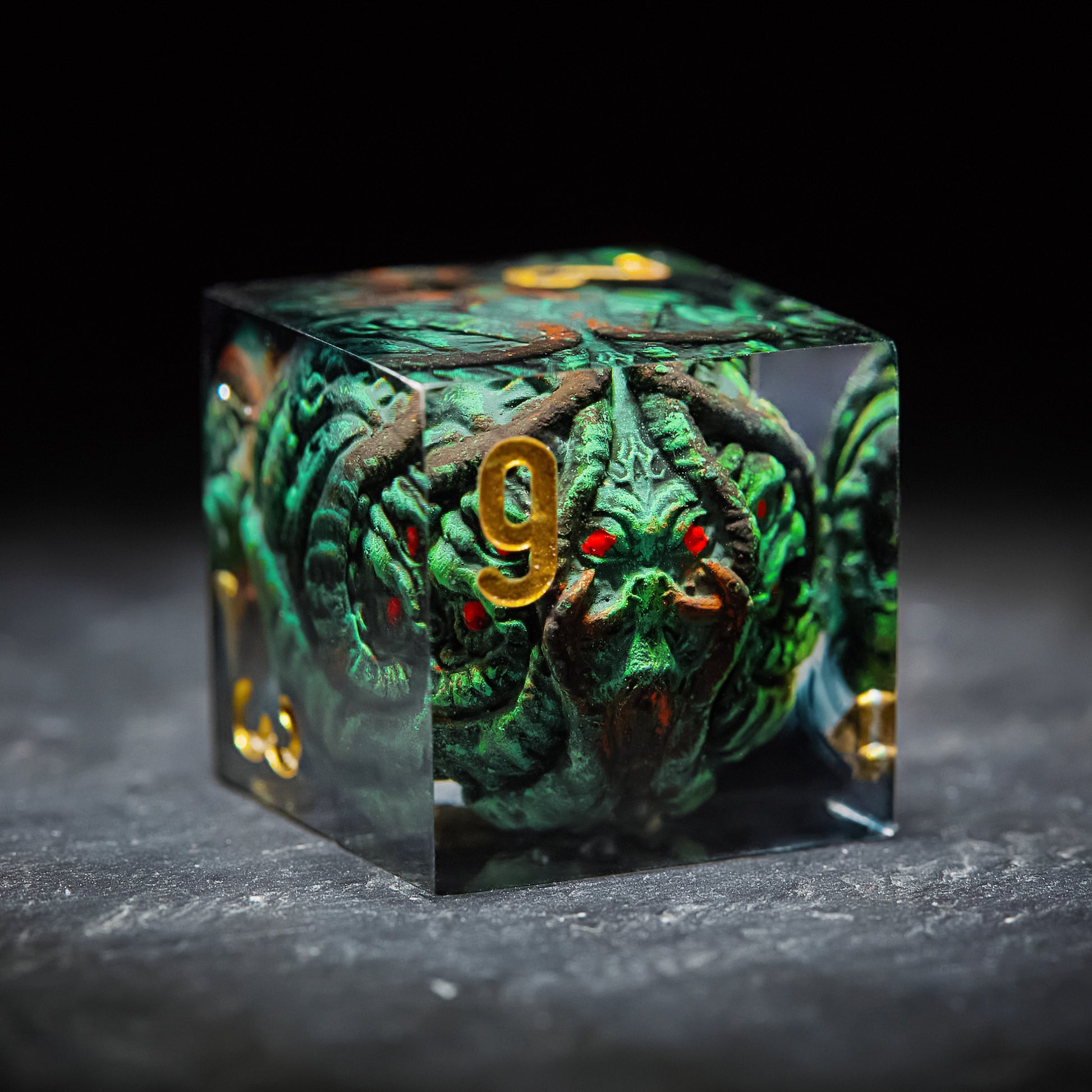 Cthulhu-Inspired Resin DnD D&D Dice Set