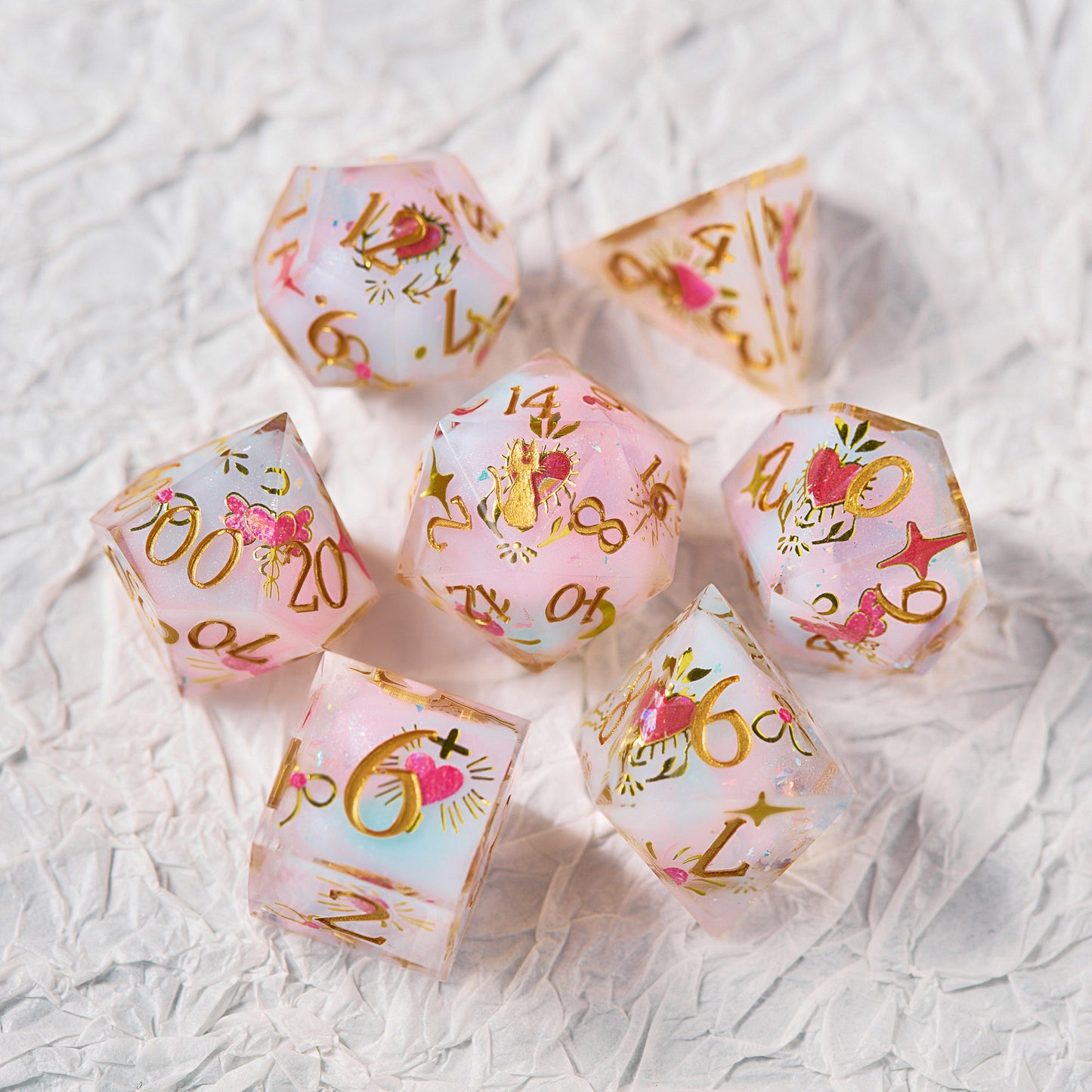 The Black Cat Luna in the Sailor Moon Series Resin DnD D&D Dice Set