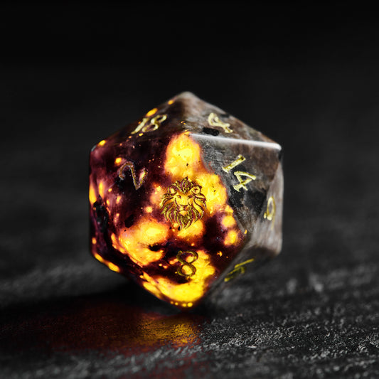 Yooperlite Gemstone Lion DnD D&D Dice Set