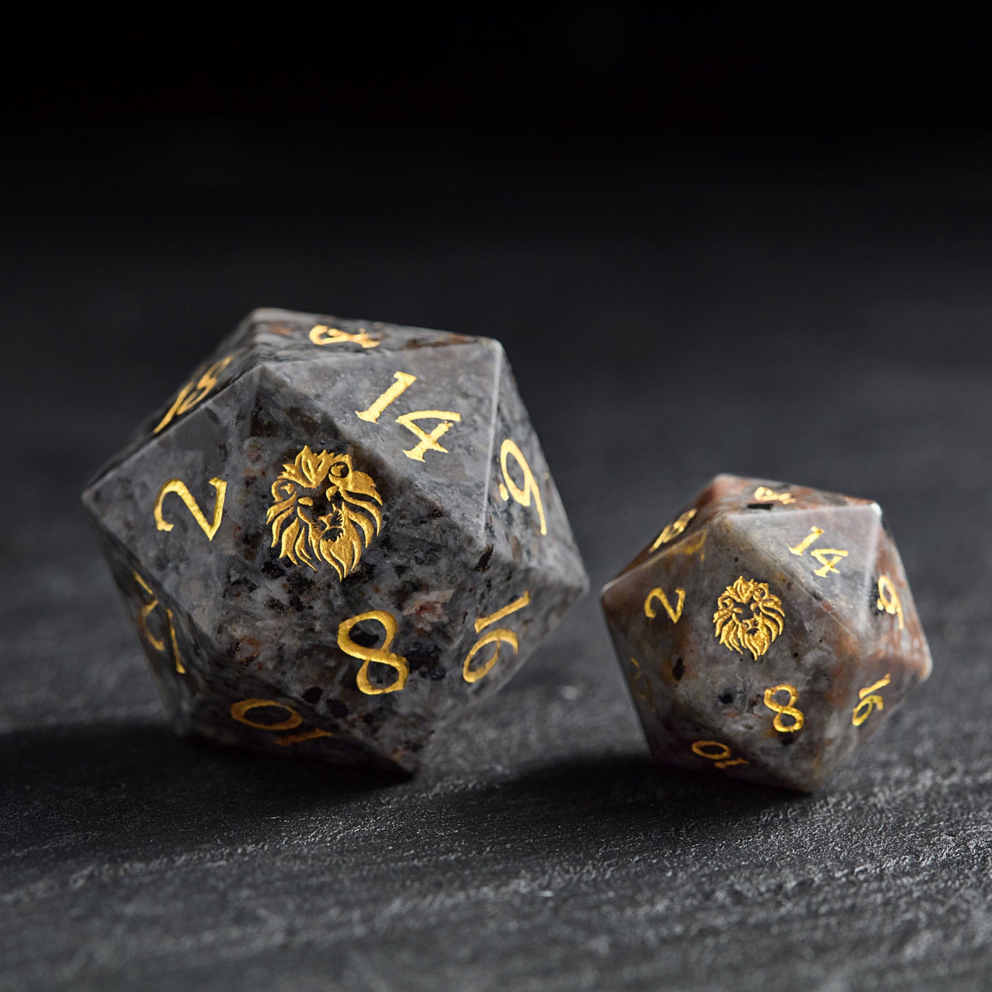 Yooperlite Gemstone Lion DnD D&D Dice Set