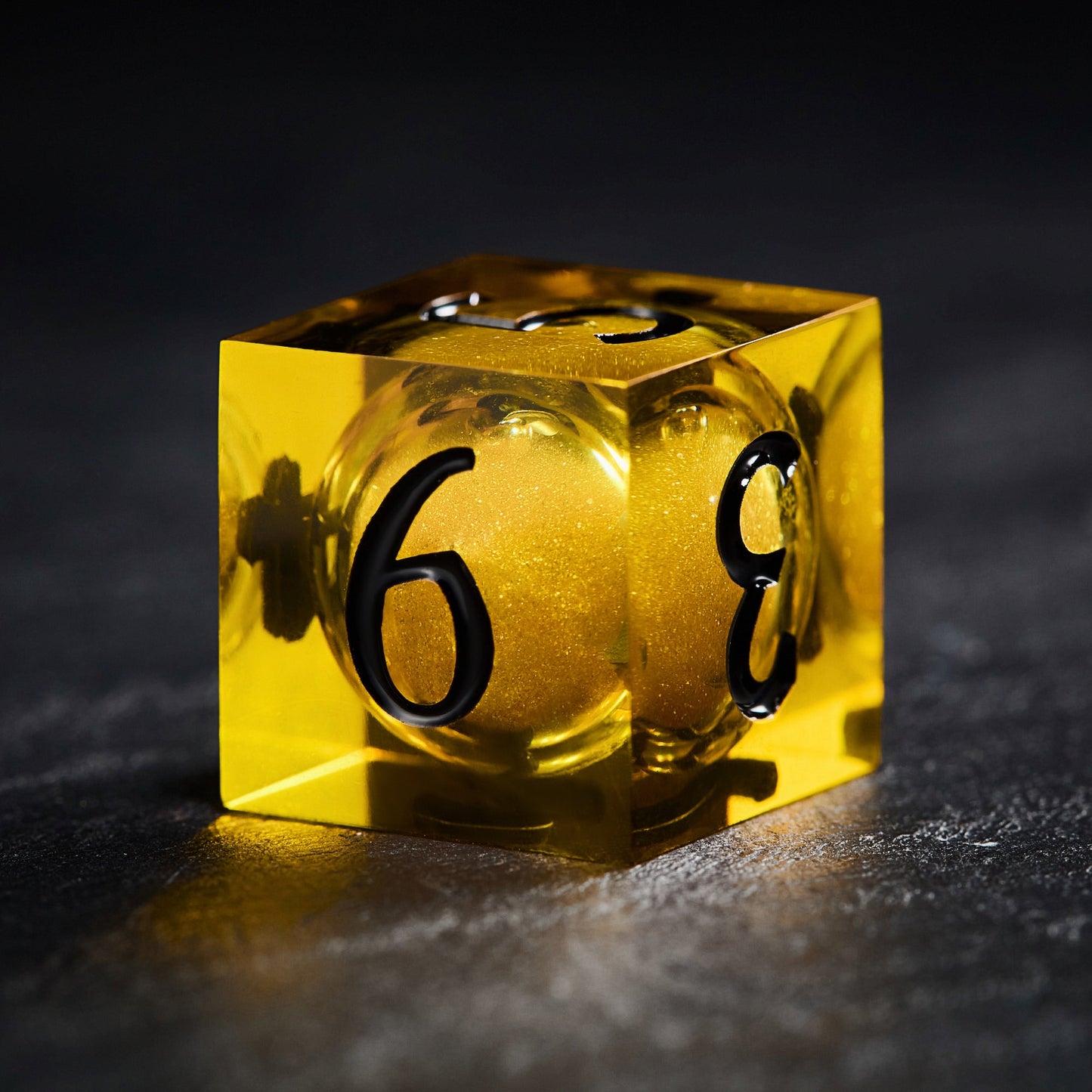 Yellow Sand Liquid Core Resin DnD D&D Dice Set