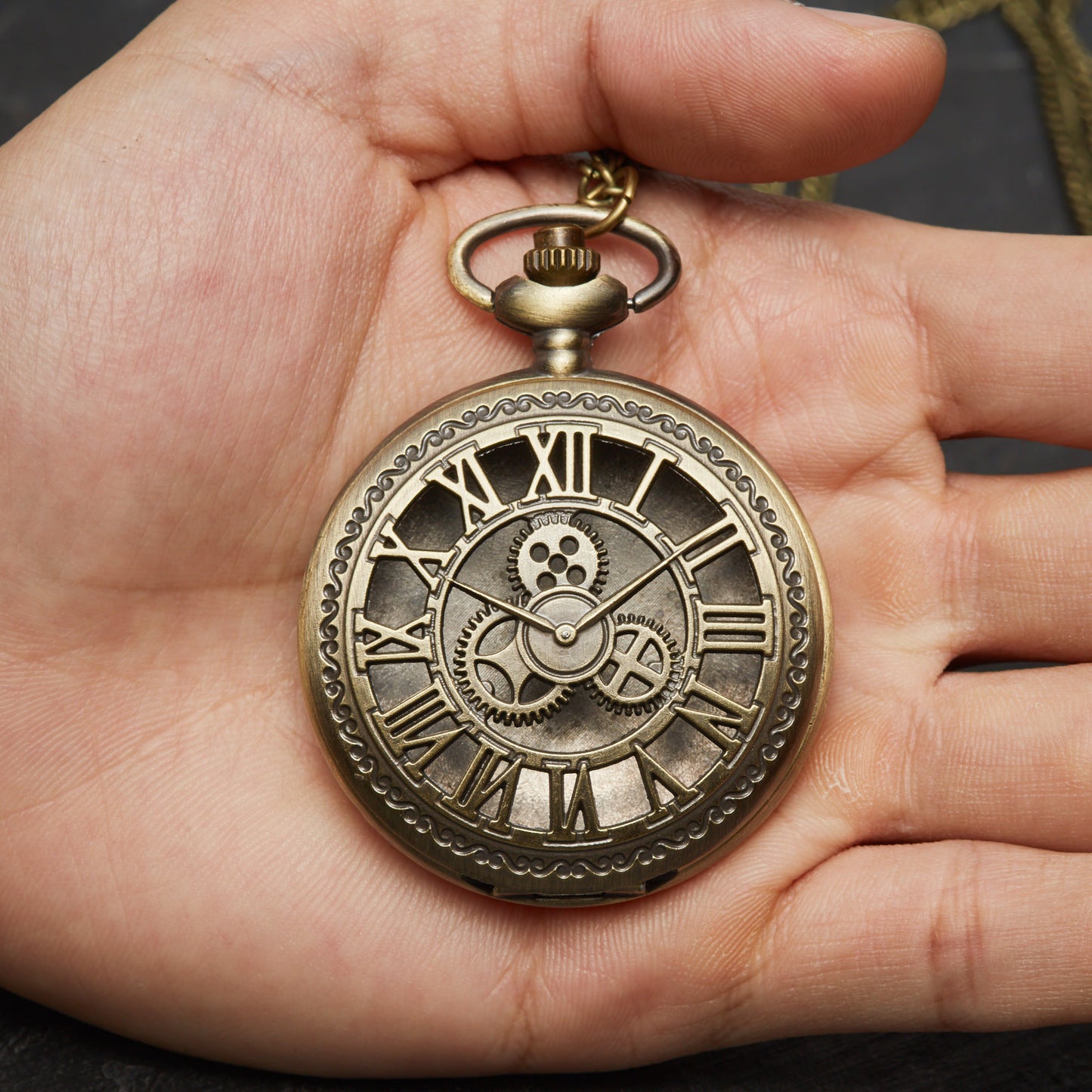 Micro Mini Metal DnD D&D Dice Set Roman Style Clock Pocket Case