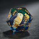 Starry Night Owl Resin DnD D&D Dice Set