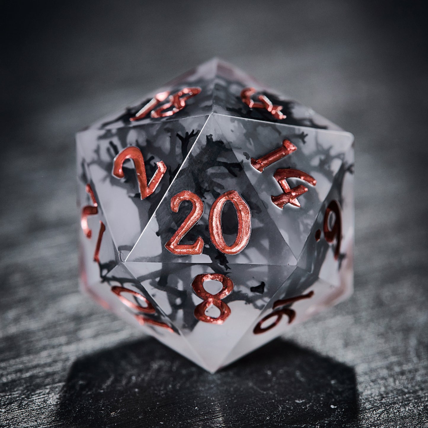 Black Coral Resin DnD D&D Dice Set