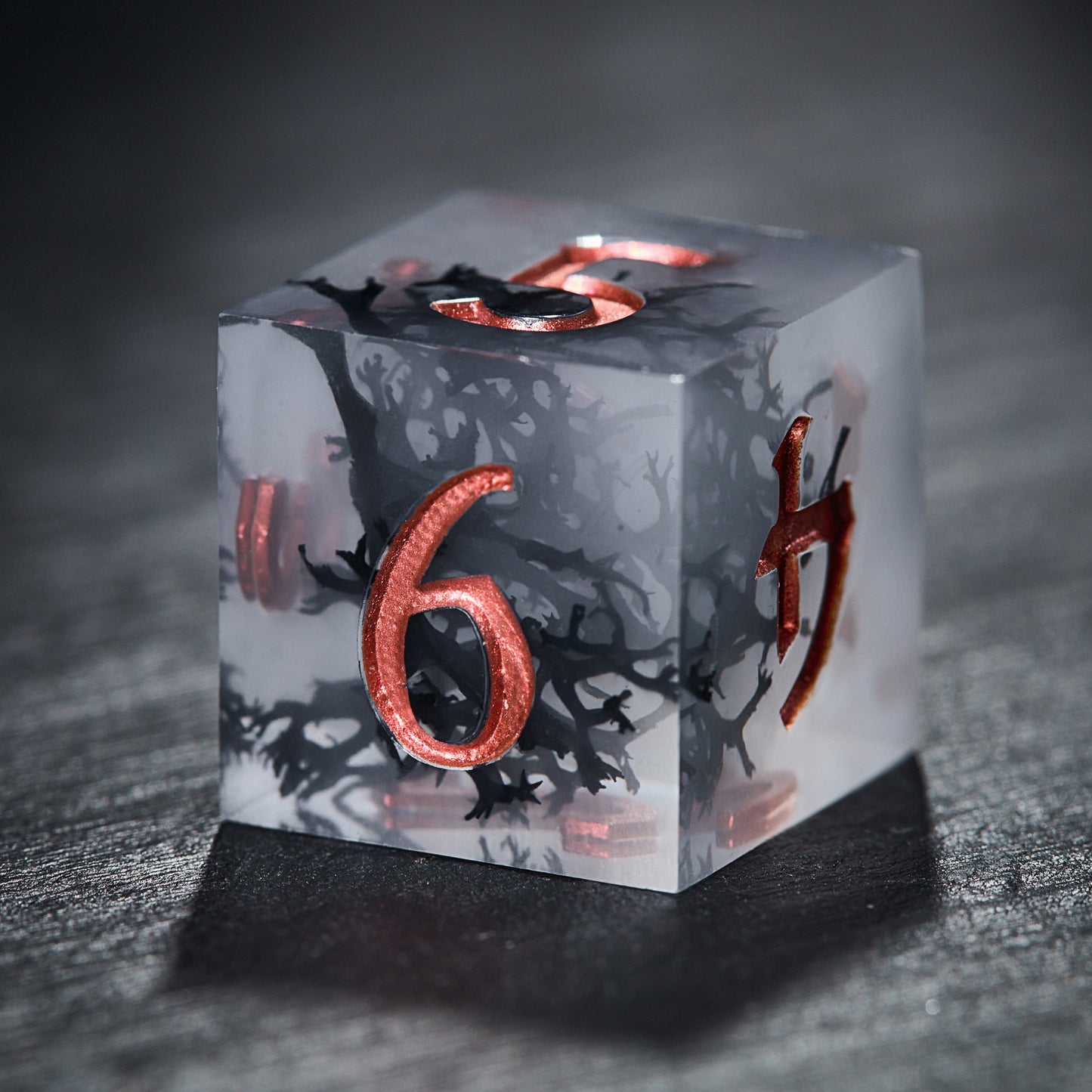 Black Coral Resin DnD D&D Dice Set