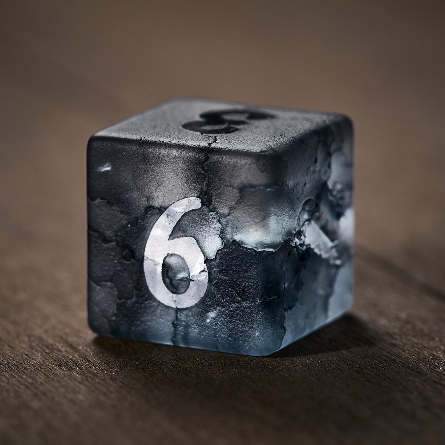 Transparent Dark Blue Lightning Glass DnD D&D Dice Set