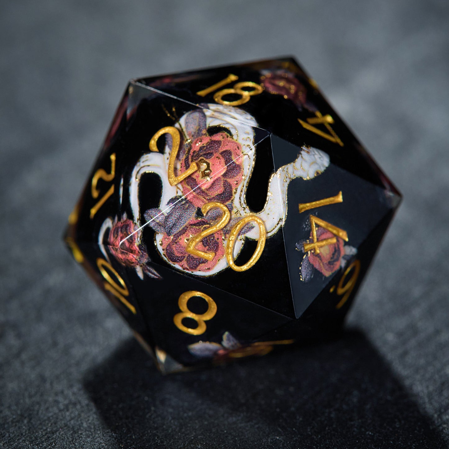 Flower and Snake Resin DnD D&D Dice Set