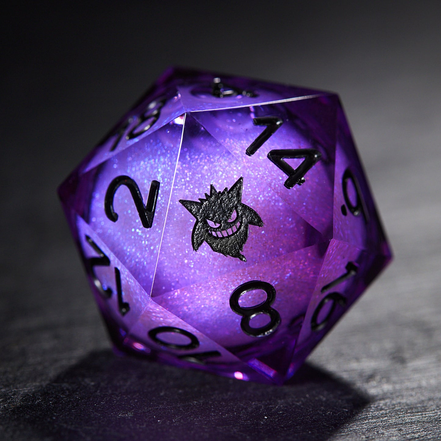 Jeu de dés Purple Liquid Core Galaxy DnD D&amp;D