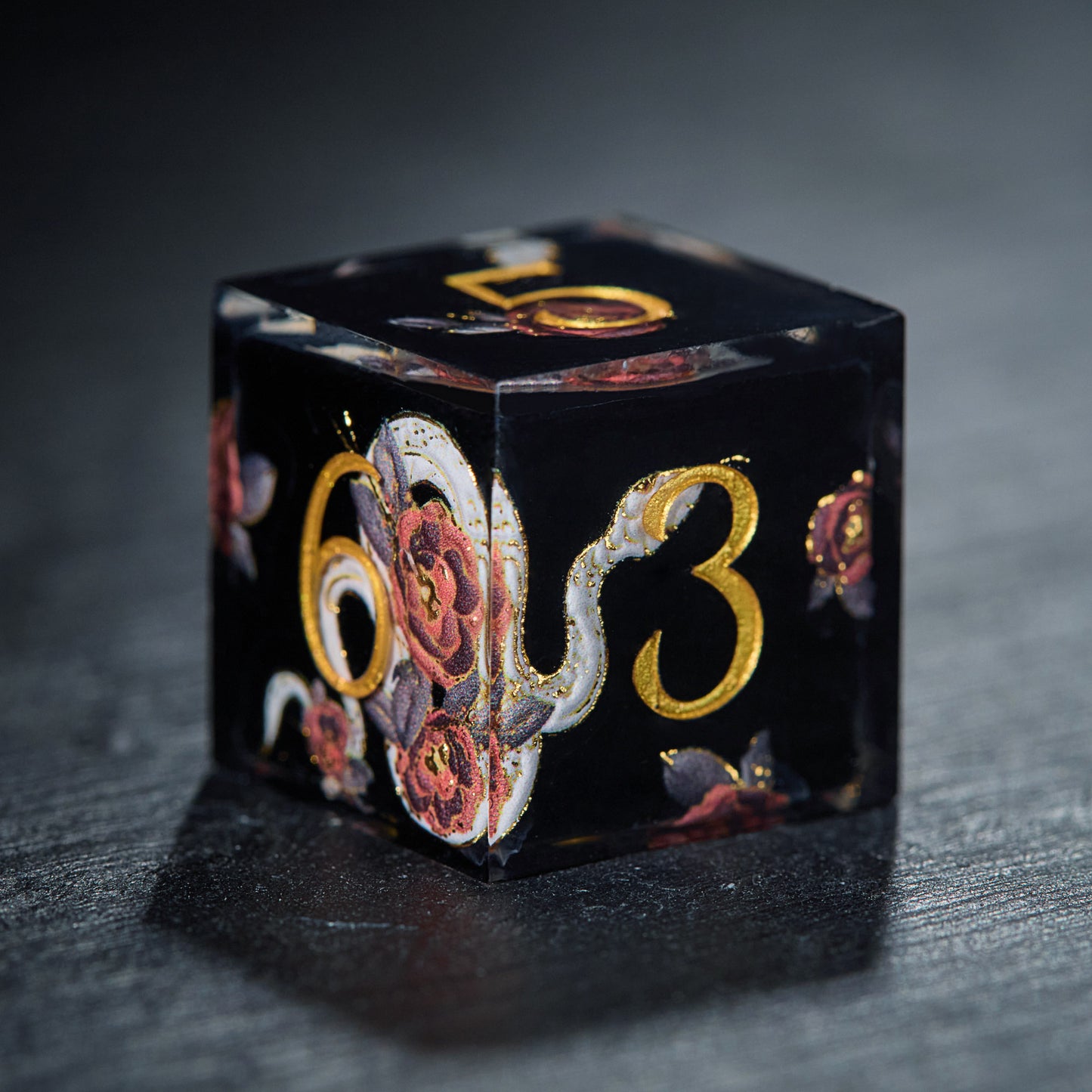 Flower and Snake Resin DnD D&D Dice Set