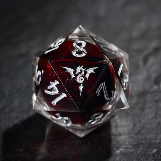 Jeu de dés DnD D&amp;D à noyau liquide rouge sang