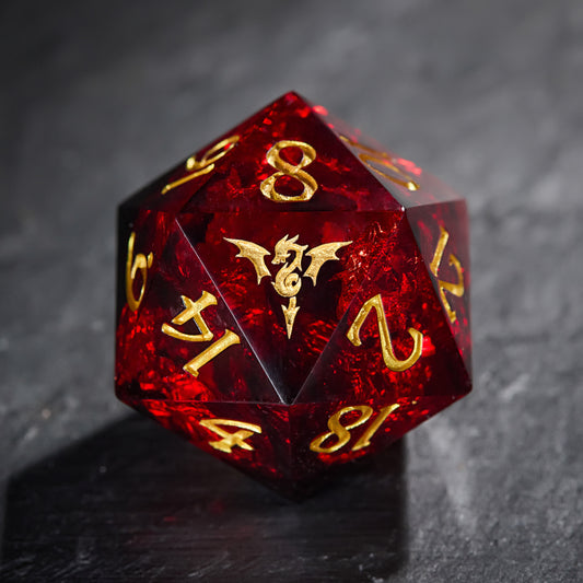 Jeu de dés DnD D&amp;D noir rouge