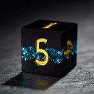Blue Tinsel Resin Flying Dragon DnD D&D Dice Set