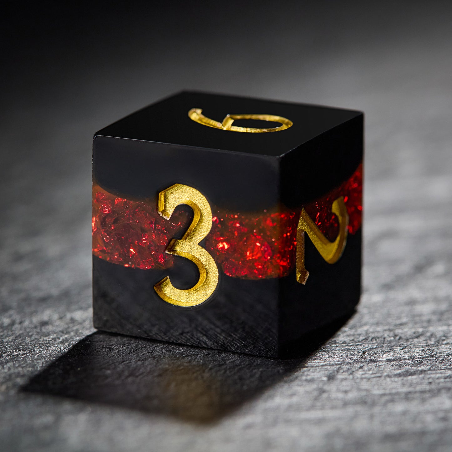 Red Tinsel Resin  Flying Dragon DnD D&D Dice Set