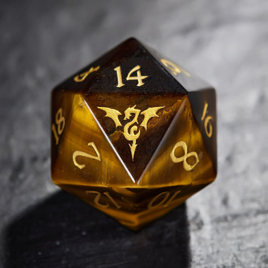 Ensemble de dés DnD D&amp;D Tiger's Eye Gemstone Bee