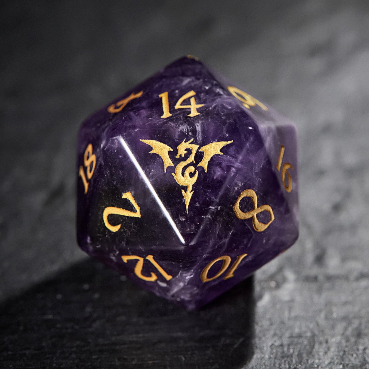 Amethyst Edelstein DnD D&amp;D Würfel Set