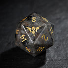 Yooperlite UV Reactive Gemstone Flying Dragon DnD D&D Dice Set