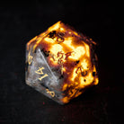 Yooperlite UV Reactive Gemstone Flying Dragon DnD D&D Dice Set
