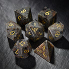 Yooperlite UV Reactive Gemstone Flying Dragon DnD D&D Dice Set