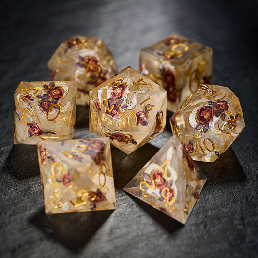 Flower and Snake Resin DnD D&D Dice Set