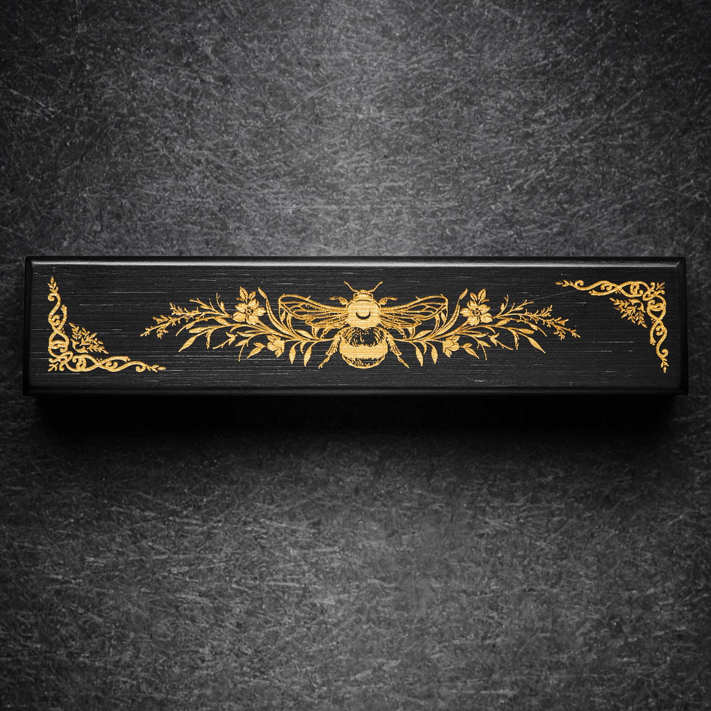 Black Wood Plant Bee Motif DnD D&D Dice Box