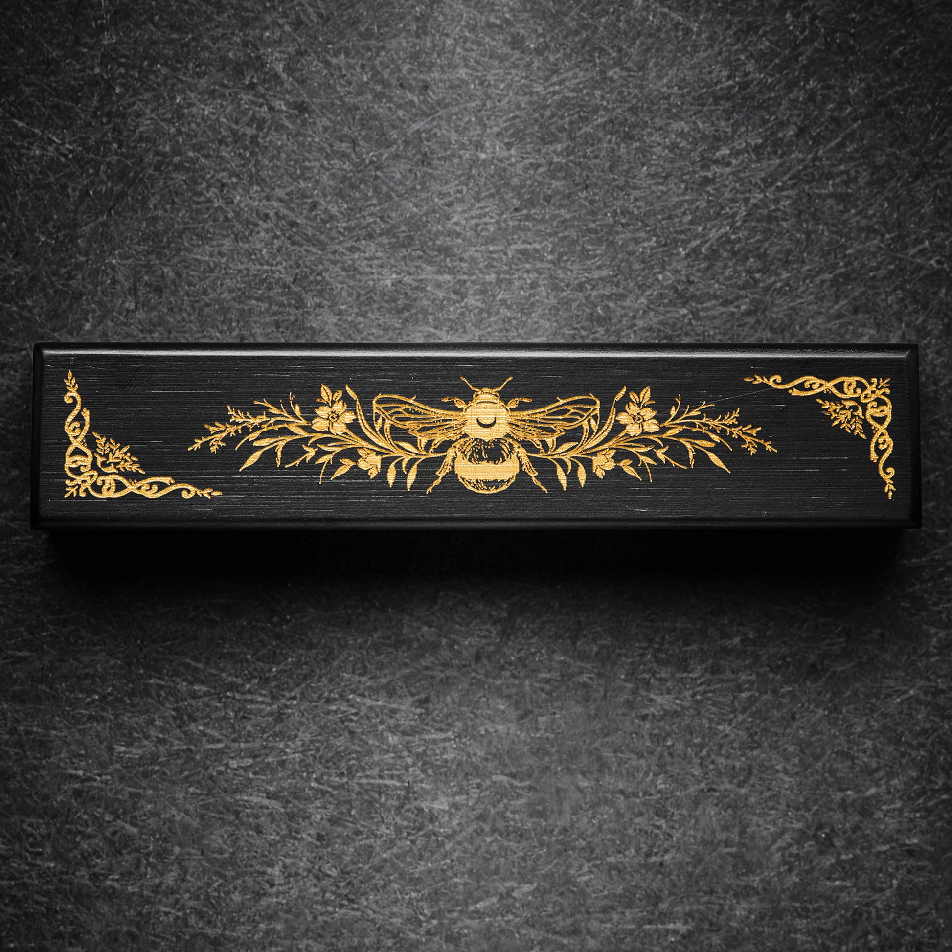 Black Wood Plant Bee Motif DnD D&D Dice Box