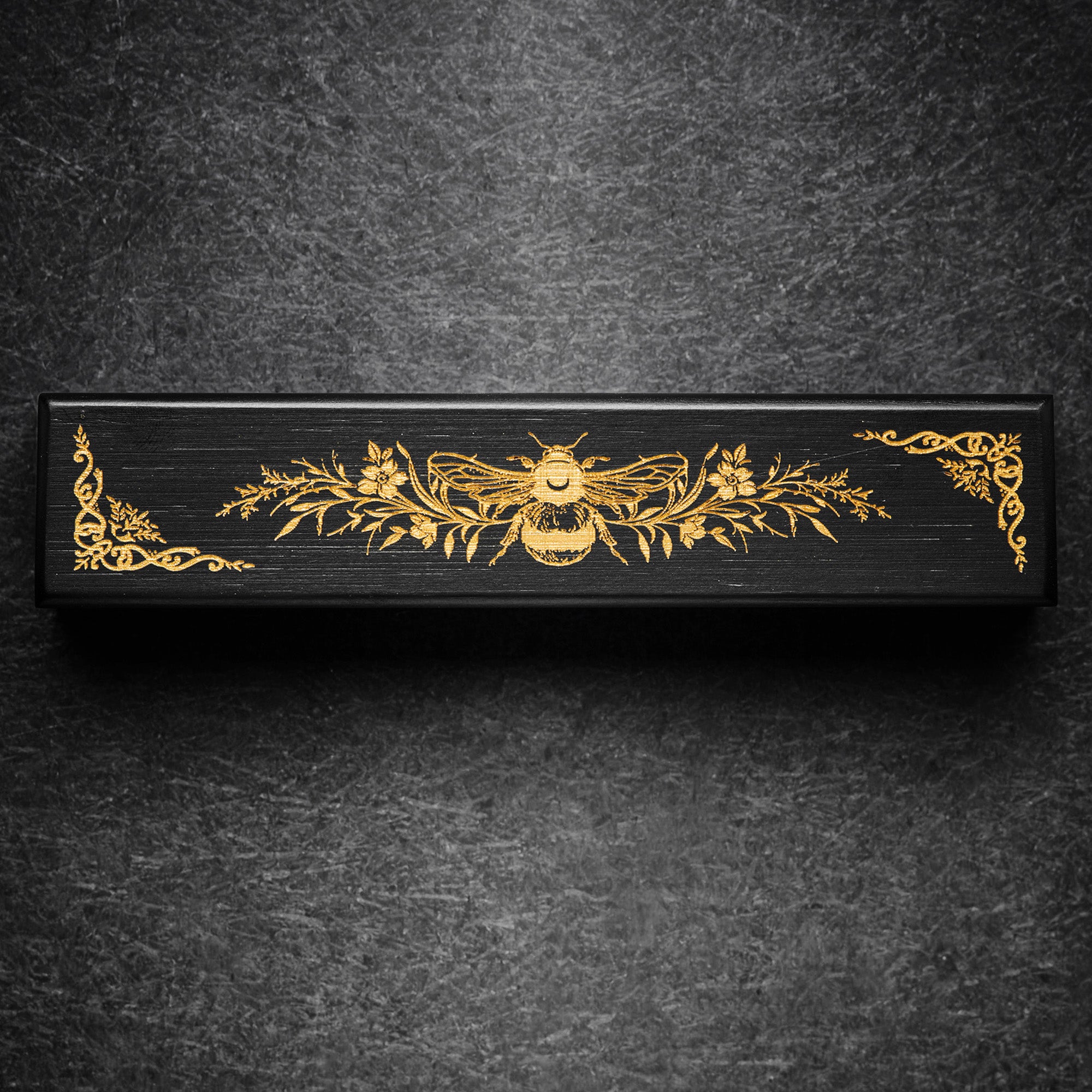 Black Wood Plant Bee Motif DnD D&D Dice Box