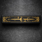 Black Wood Flying Dragon Sword Motif DnD D&D Dice Box