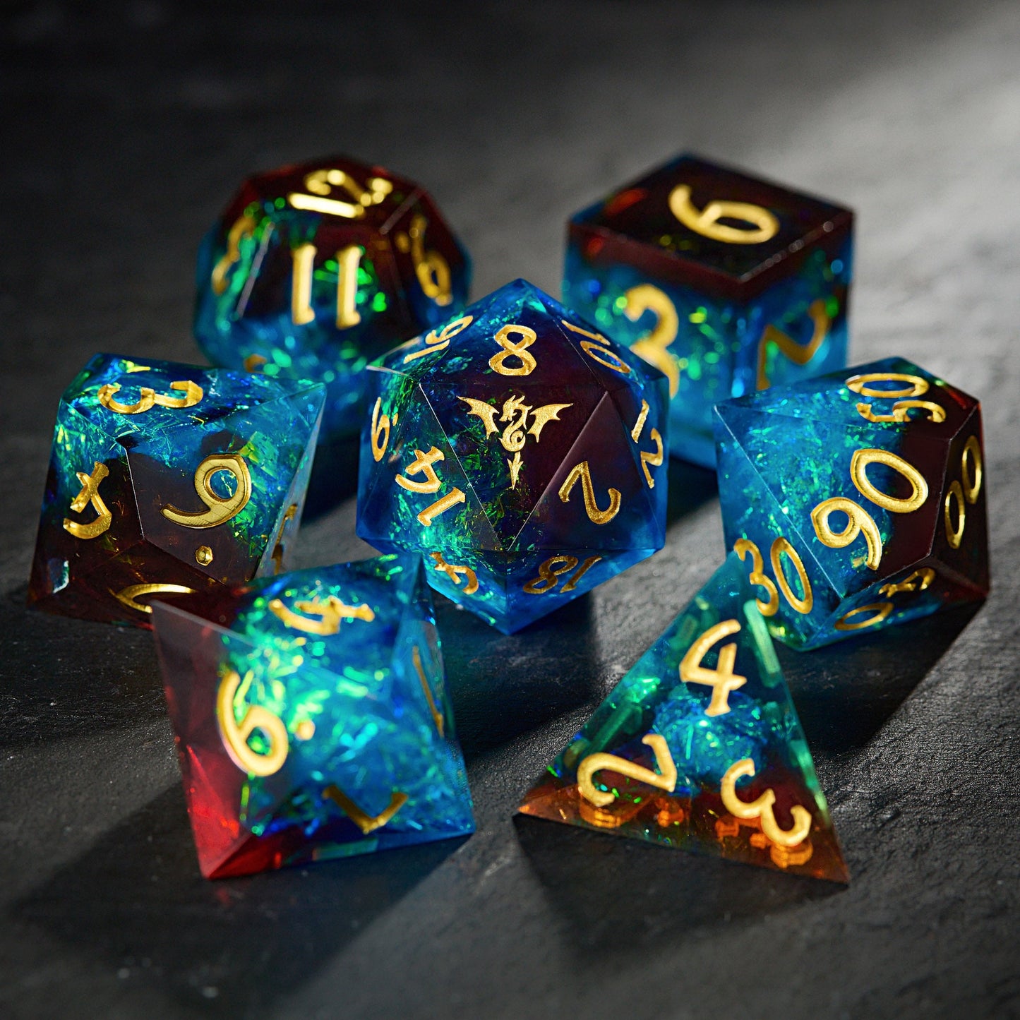 Blaues Galaxy DnD D&amp;D Würfelset