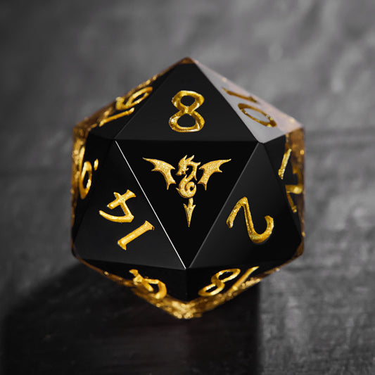 Jeu de dés DnD D&amp;D Black Goldleaf