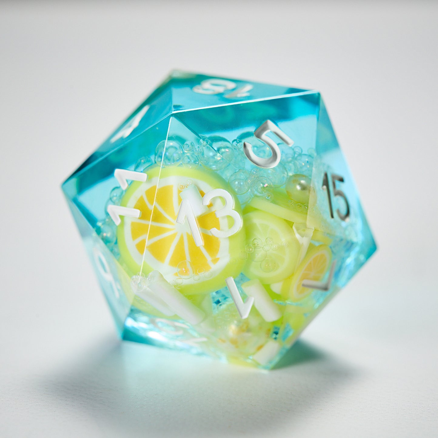 Lemon Soda Resin DnD D&D Dice Set