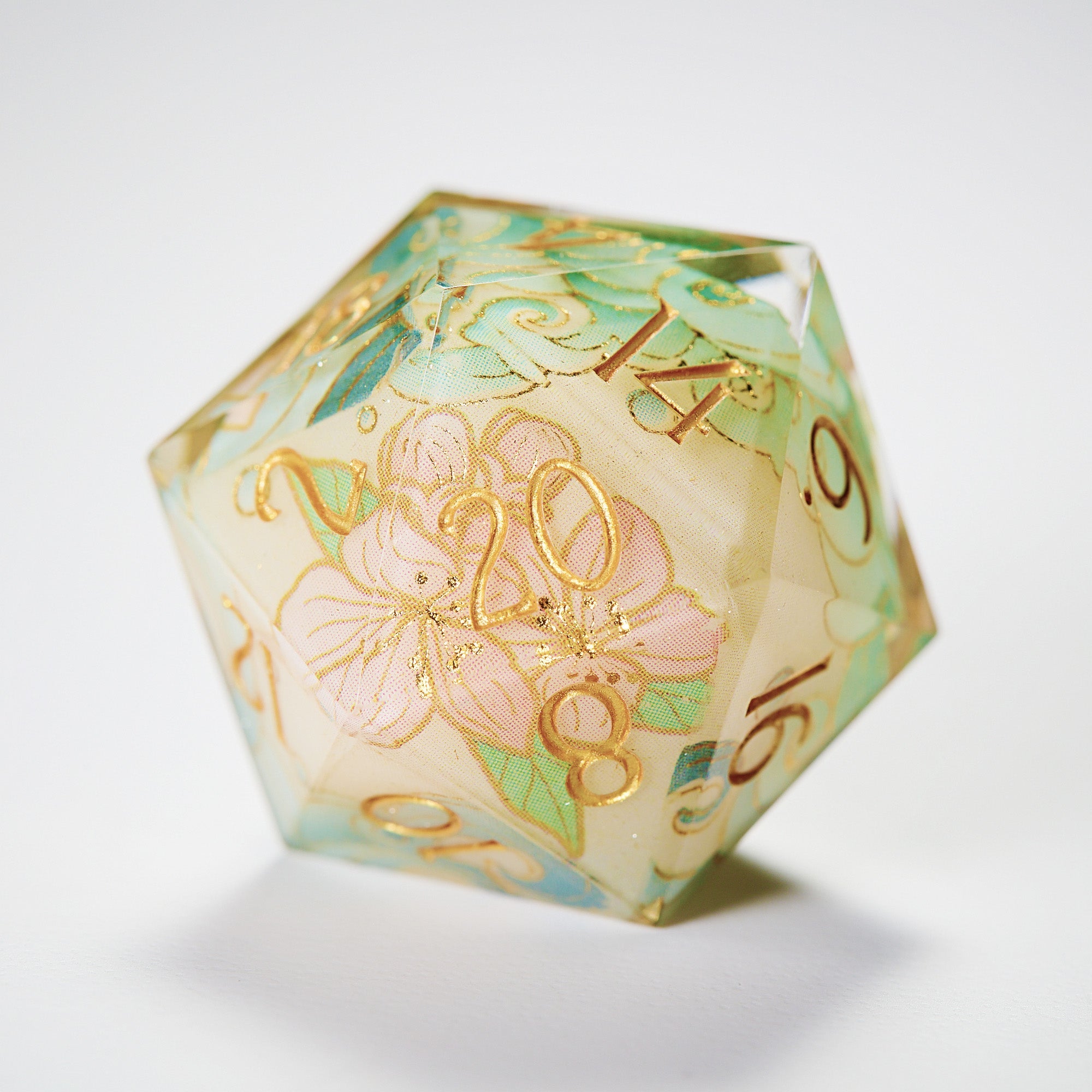 Sea Wave and Cherry Blossom Resin DnD D&D Dice Set – CrystalMaggie