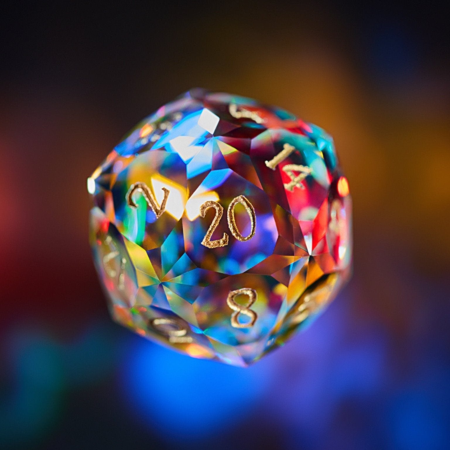 Multifaceted Fantastic Glass DnD D&D Dice Set