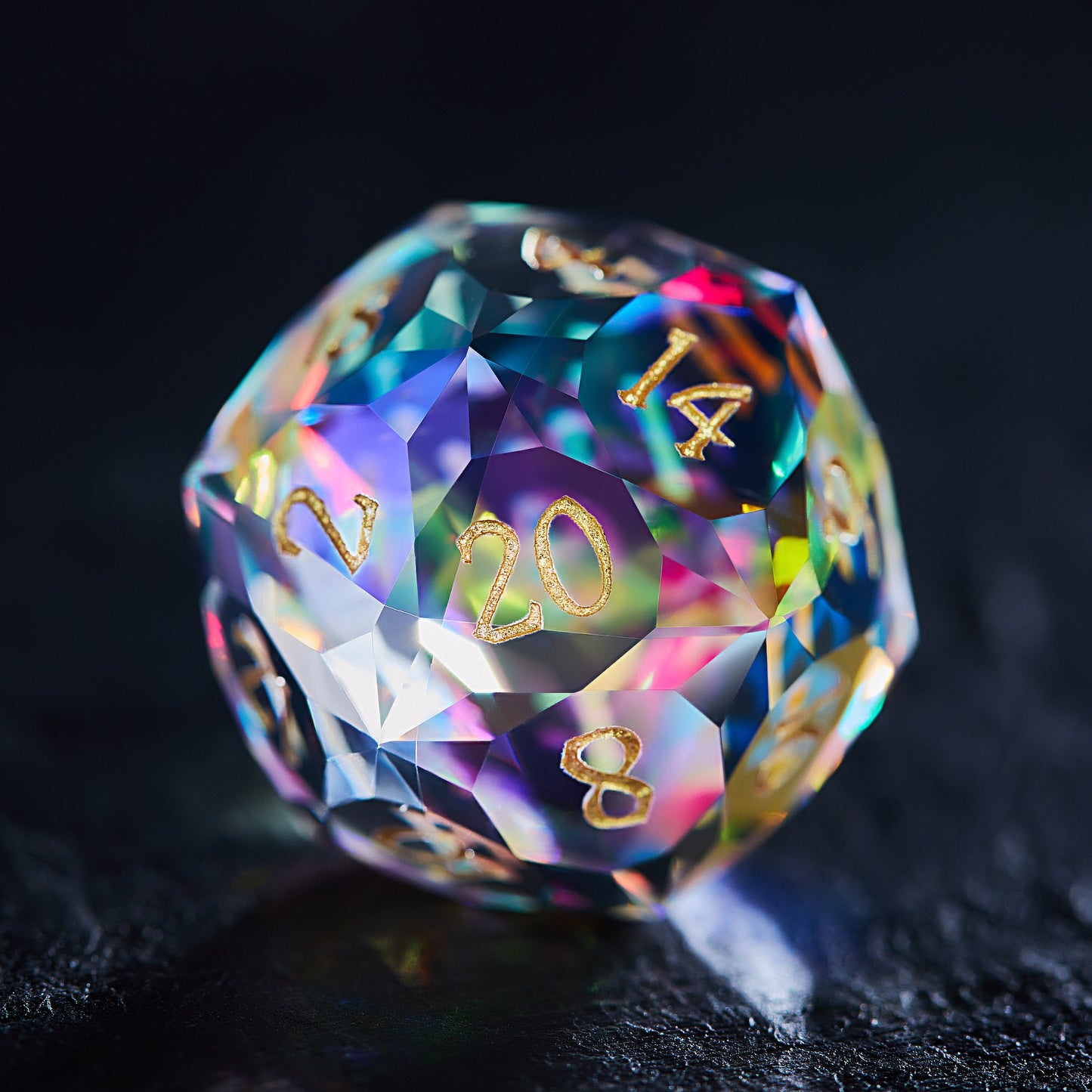 Multifaceted Fantastic Glass DnD D&D Dice Set