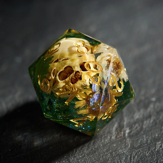 Flower Skull Butterfly Dice - CrystalMaggie