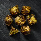 Dragon Bone Skull Amber Dice - CrystalMaggie