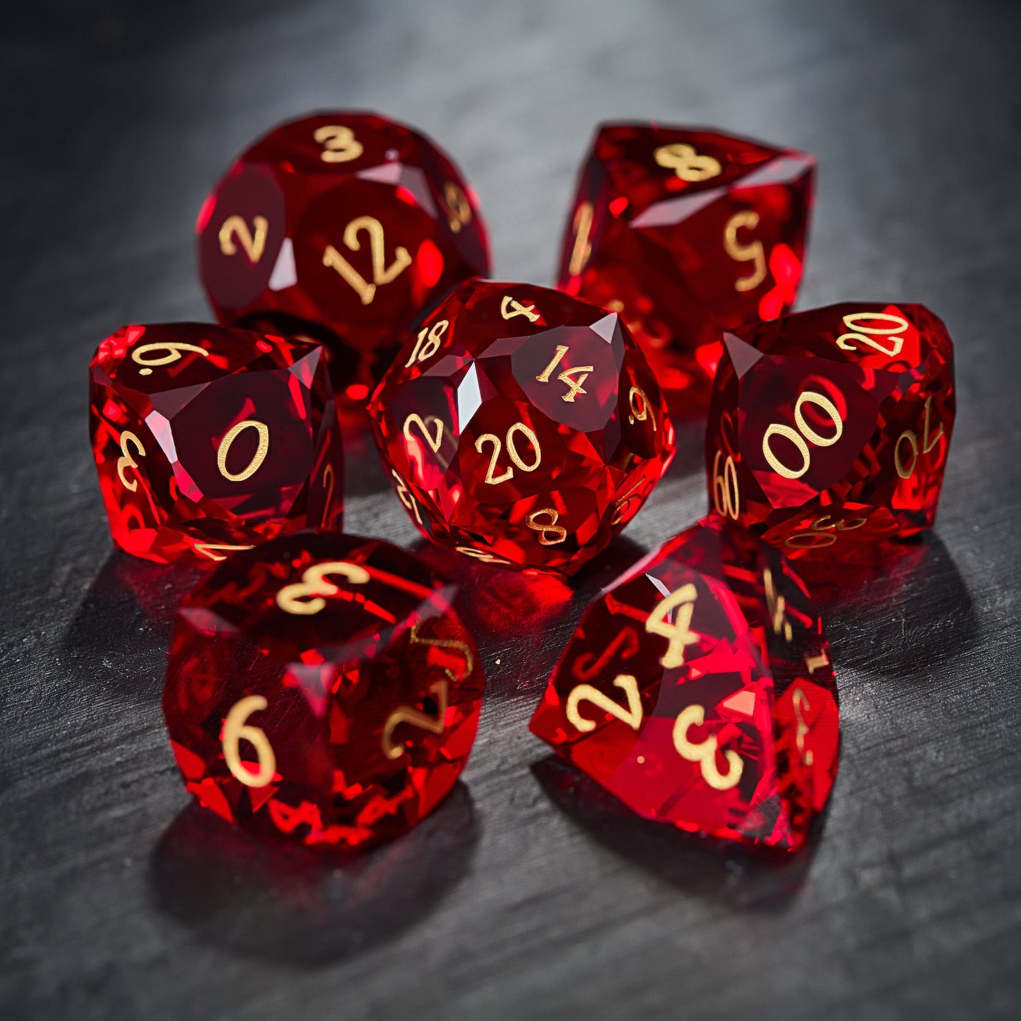 Schwarzer Obsidian Edelstein DnD D&amp;D Set