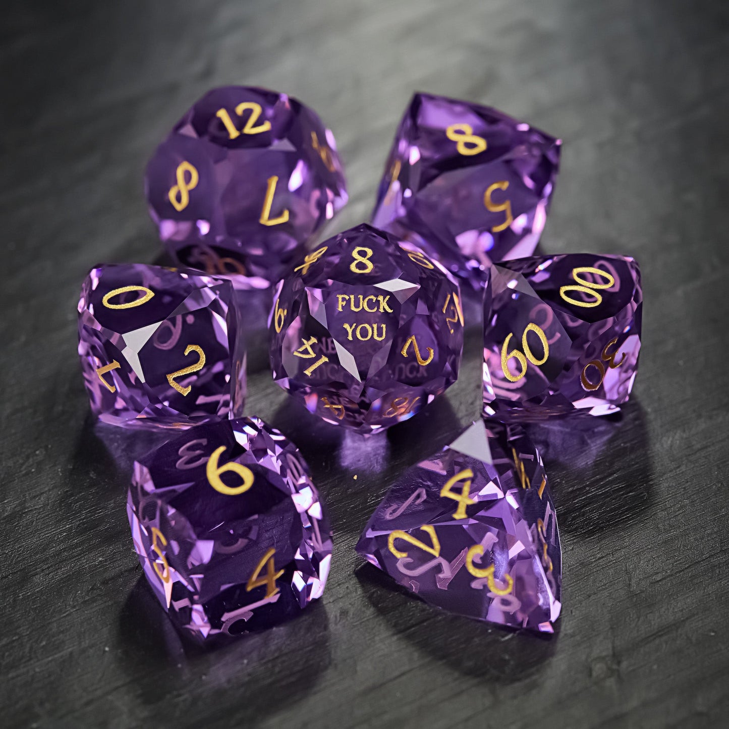 Schwarzer Obsidian Edelstein DnD D&amp;D Set