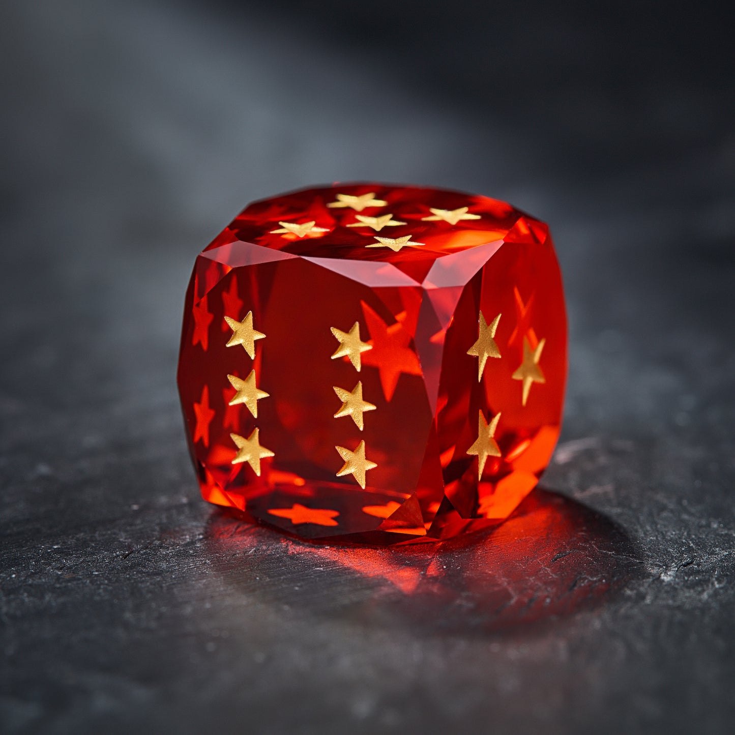 Multifaceted Orange Glass DnD D&D Dice D6 Inspired By Dragon Ball