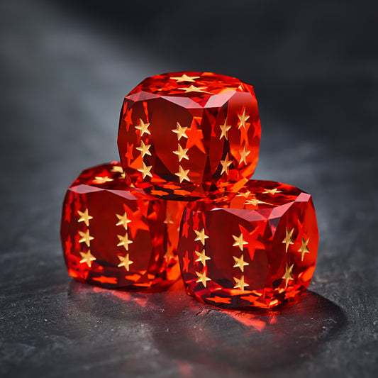 Multifaceted Orange Glass DnD D&D Dice D6 Inspired By Dragon Ball