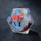 Foxes Ice Blue Resin DnD D&D Dice Set