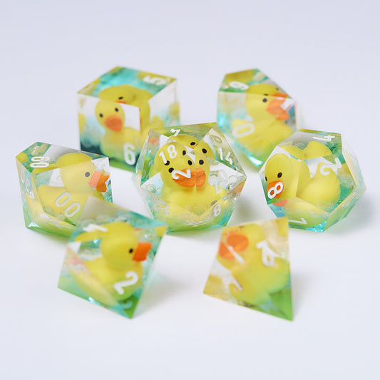 Yellow Duck Resin DnD D&D Dice Set