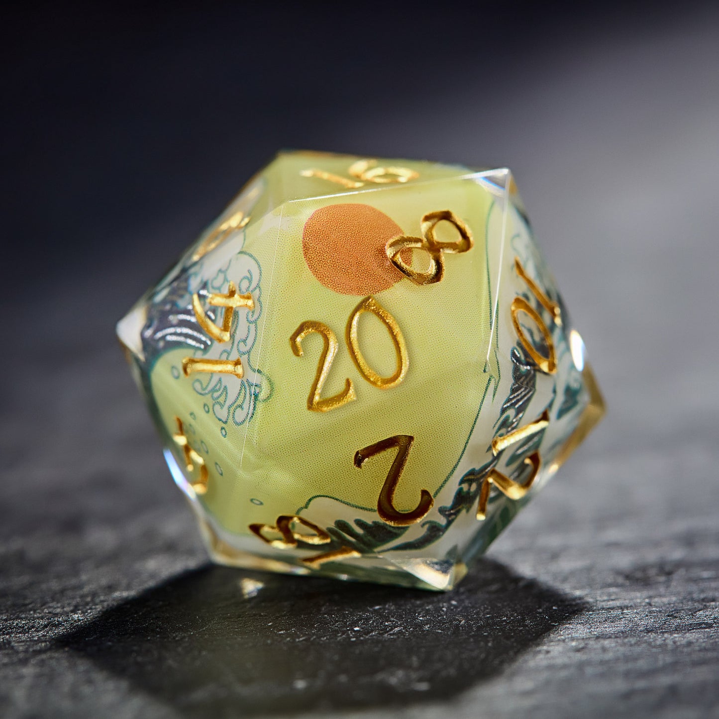 Moving Waves Resin DnD D&D Dice Set